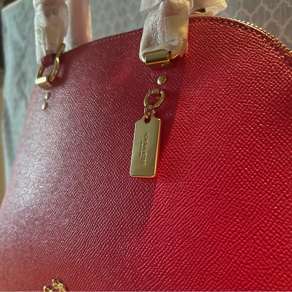 Coach Pink Katy Satchel with Signature Canvas Logo Strap 💕 - Picture 3 of 16